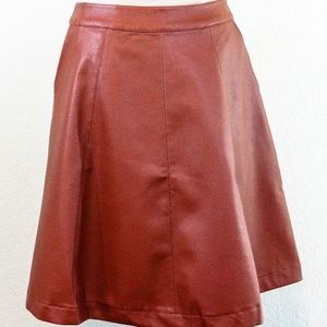 Brown Leather Skirt